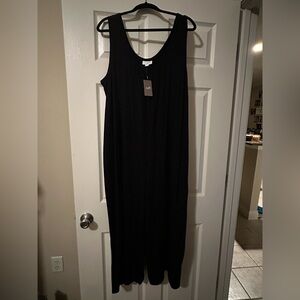 J. Jill Black Sleeveless wide leg pocket Jumpsuit